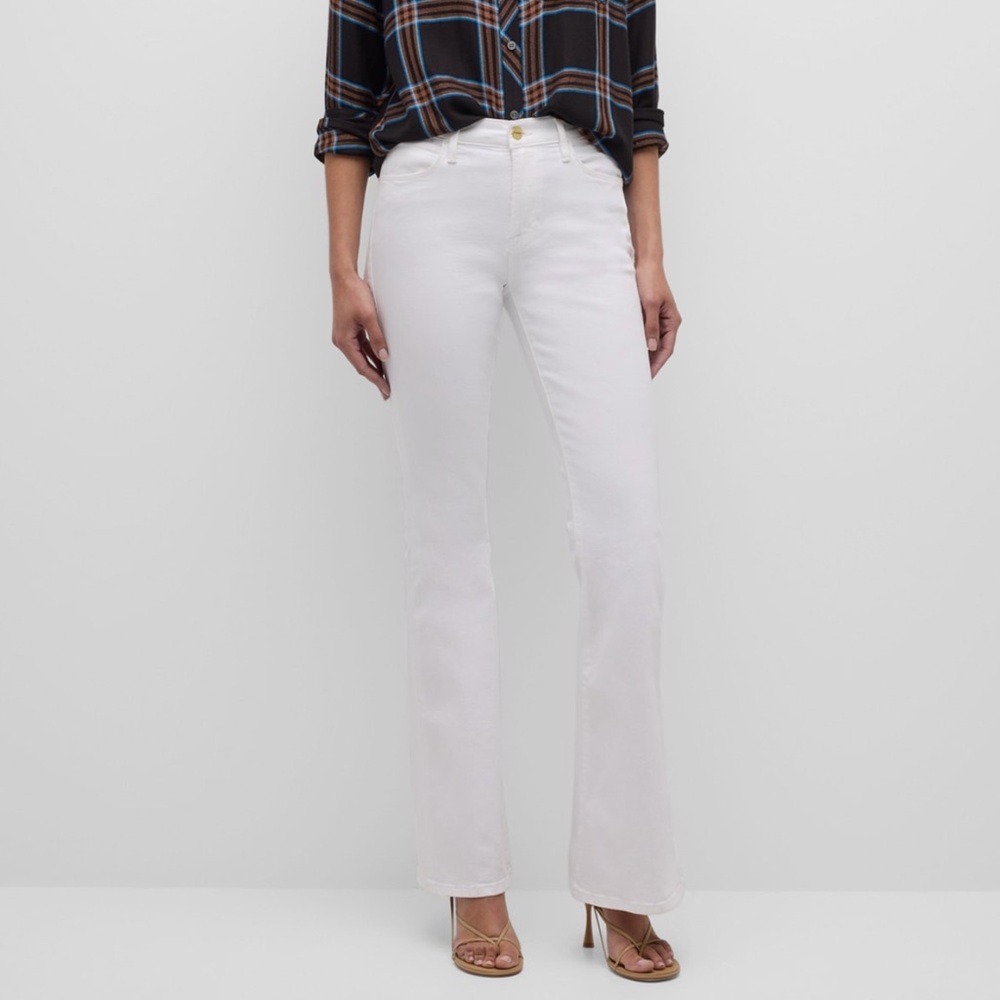 Frame Denim Women's Classic White Flare Jeans